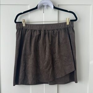 Aritzia Wilfred Brown Faux Suede Mini Skirt Large